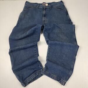 VTG Y2K Old Navy Wide Leg Baggy Jeans‎ Mens 36x30 Blue Denim Carpenter Workwear